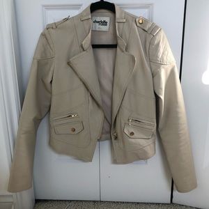 Charlotte Russe leather jacket in white cream